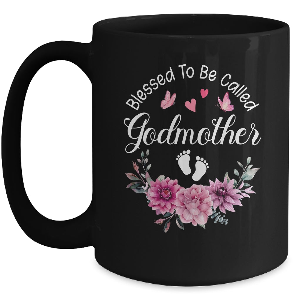 Blessed To Be Called Godmother Women Floral Decor Godmother Mug | teecentury