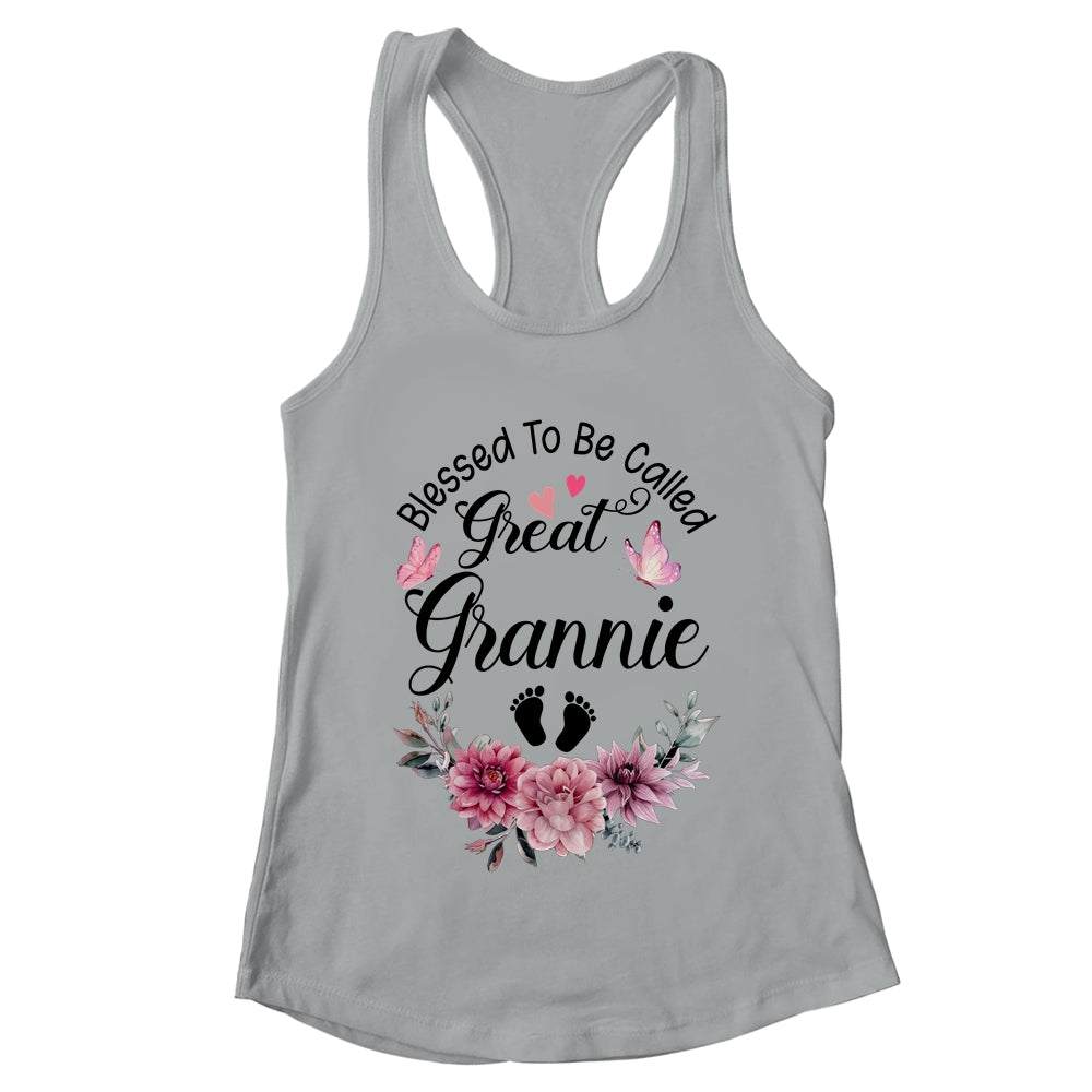 Blessed To Be Called Grannie Floral Grannie Mothers Day Shirt & Tank Top | teecentury
