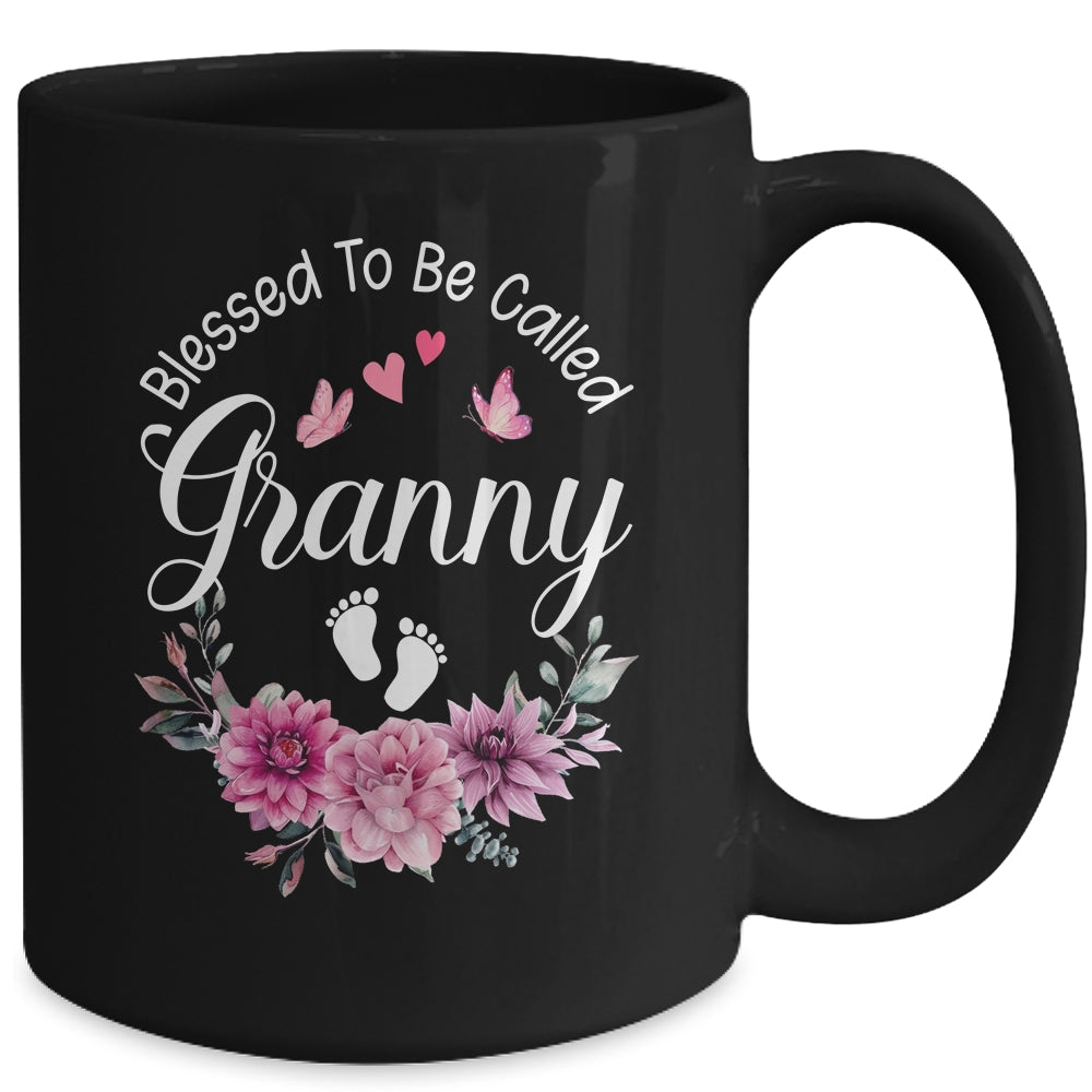 Blessed To Be Called Granny Women Floral Decor Granny Mug | teecentury