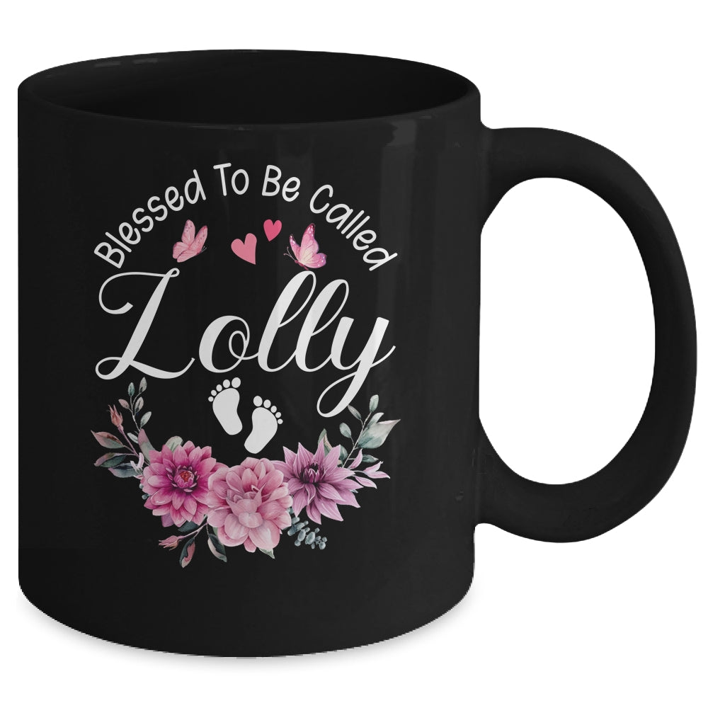 Blessed To Be Called Lolly Women Floral Decor Lolly Mug | teecentury