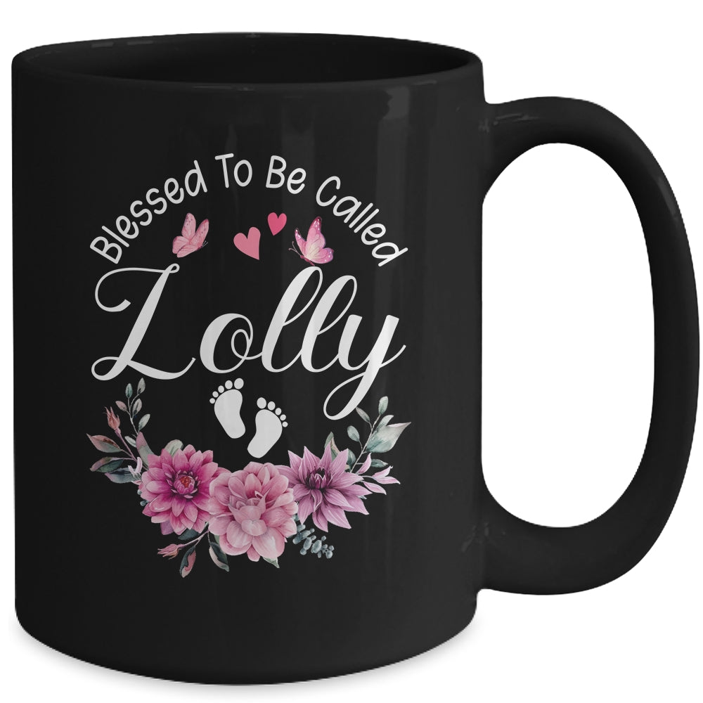 Blessed To Be Called Lolly Women Floral Decor Lolly Mug | teecentury
