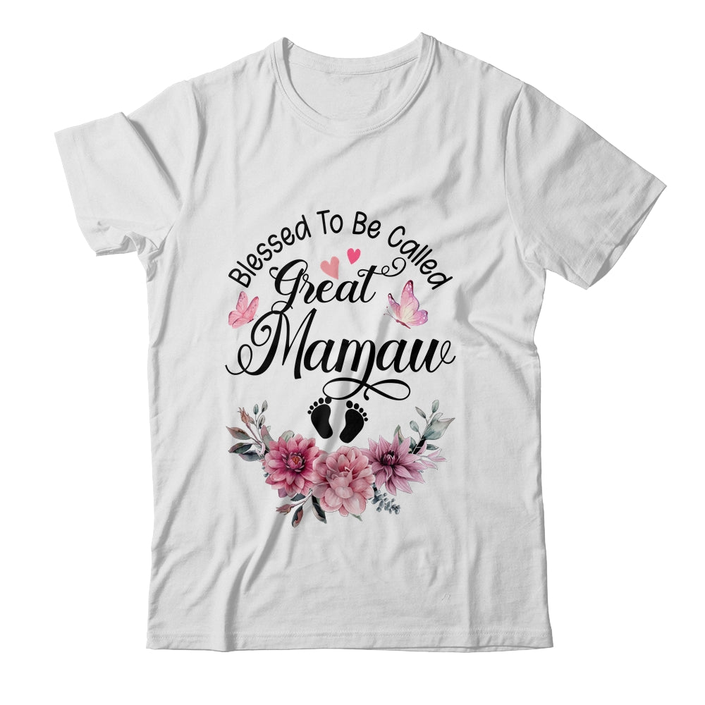 Blessed To Be Called Mamaw Floral Mamaw Mothers Day Shirt & Tank Top | teecentury