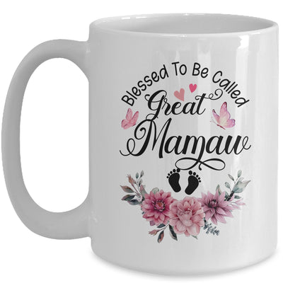 Blessed To Be Called Mamaw Floral Mamaw Mothers Day Mug | teecentury