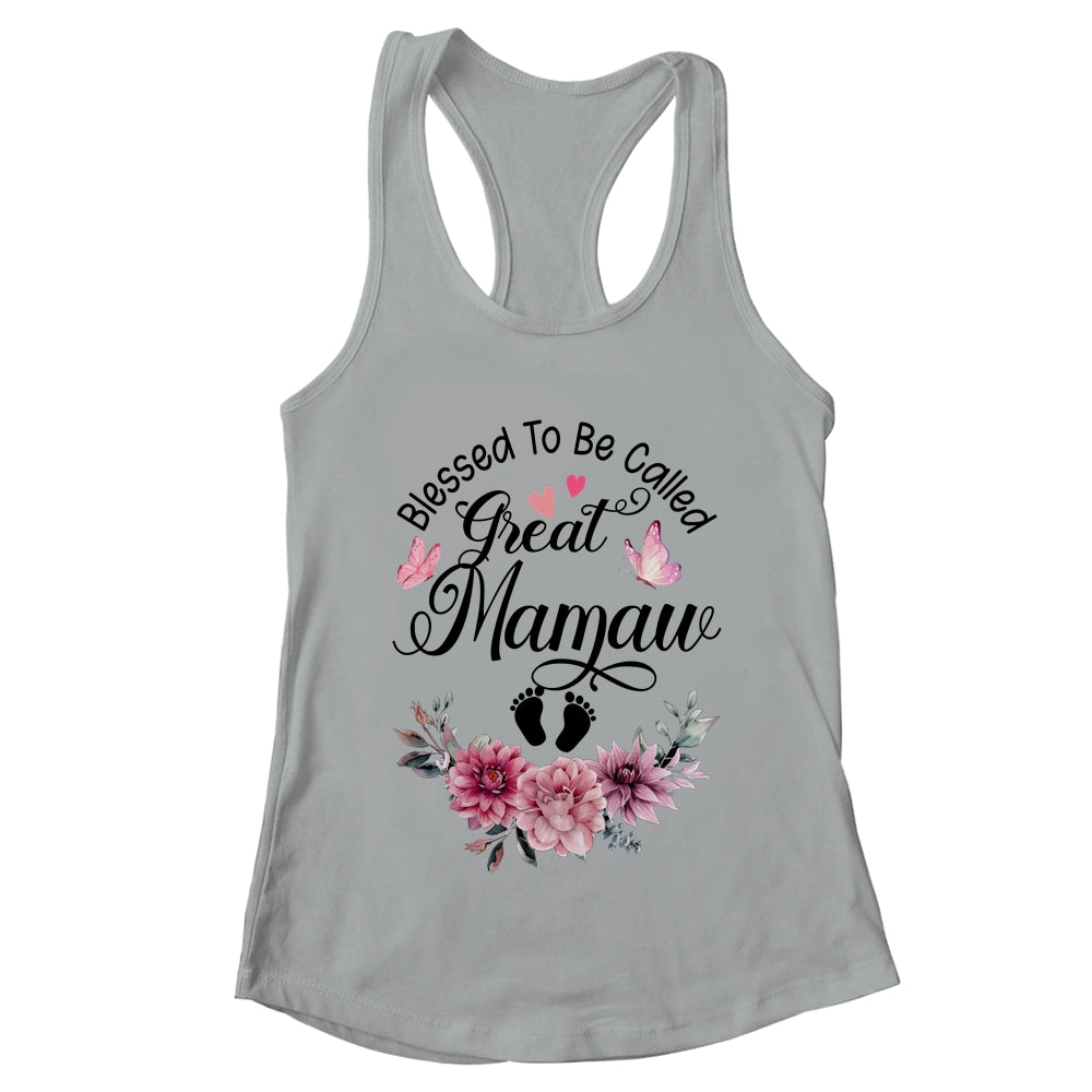 Blessed To Be Called Mamaw Floral Mamaw Mothers Day Shirt & Tank Top | teecentury