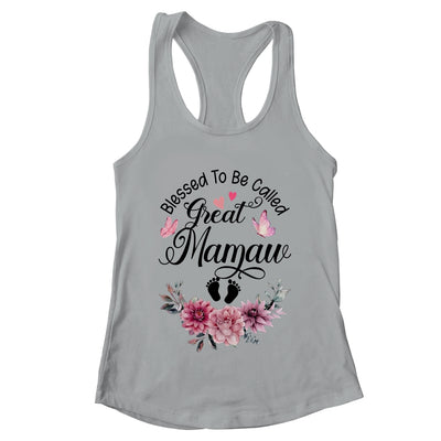 Blessed To Be Called Mamaw Floral Mamaw Mothers Day Shirt & Tank Top | teecentury