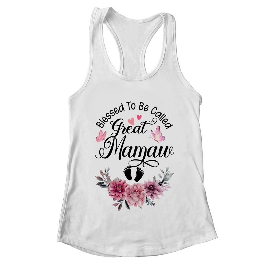 Blessed To Be Called Mamaw Floral Mamaw Mothers Day Shirt & Tank Top | teecentury