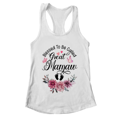 Blessed To Be Called Mamaw Floral Mamaw Mothers Day Shirt & Tank Top | teecentury