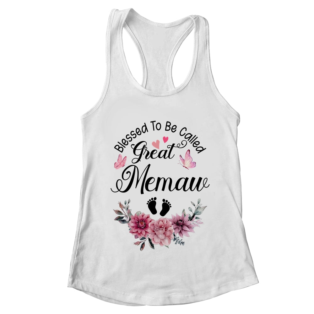 Blessed To Be Called Memaw Floral Memaw Mothers Day Shirt & Tank Top | teecentury
