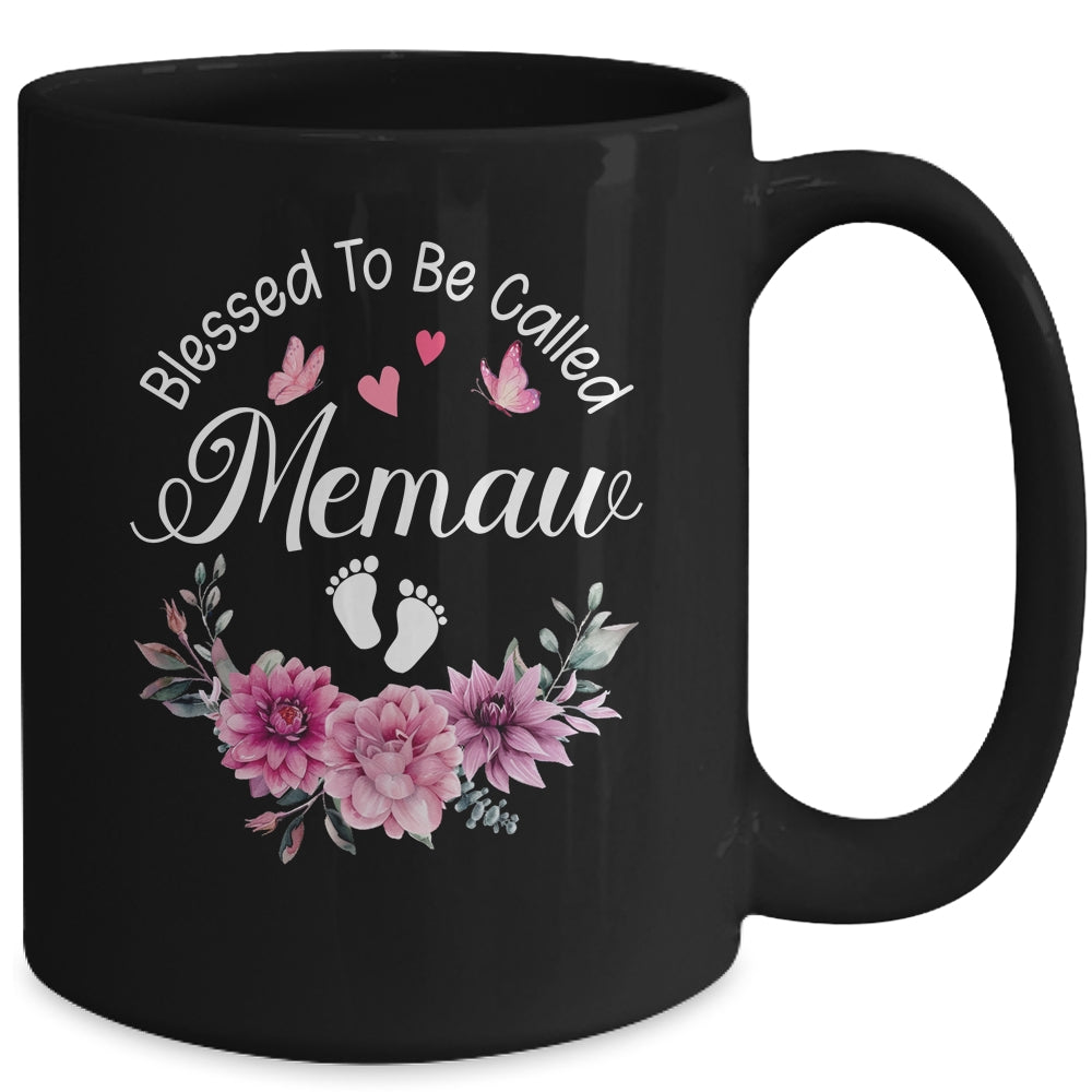 Blessed To Be Called Memaw Women Floral Decor Memaw Mug | teecentury