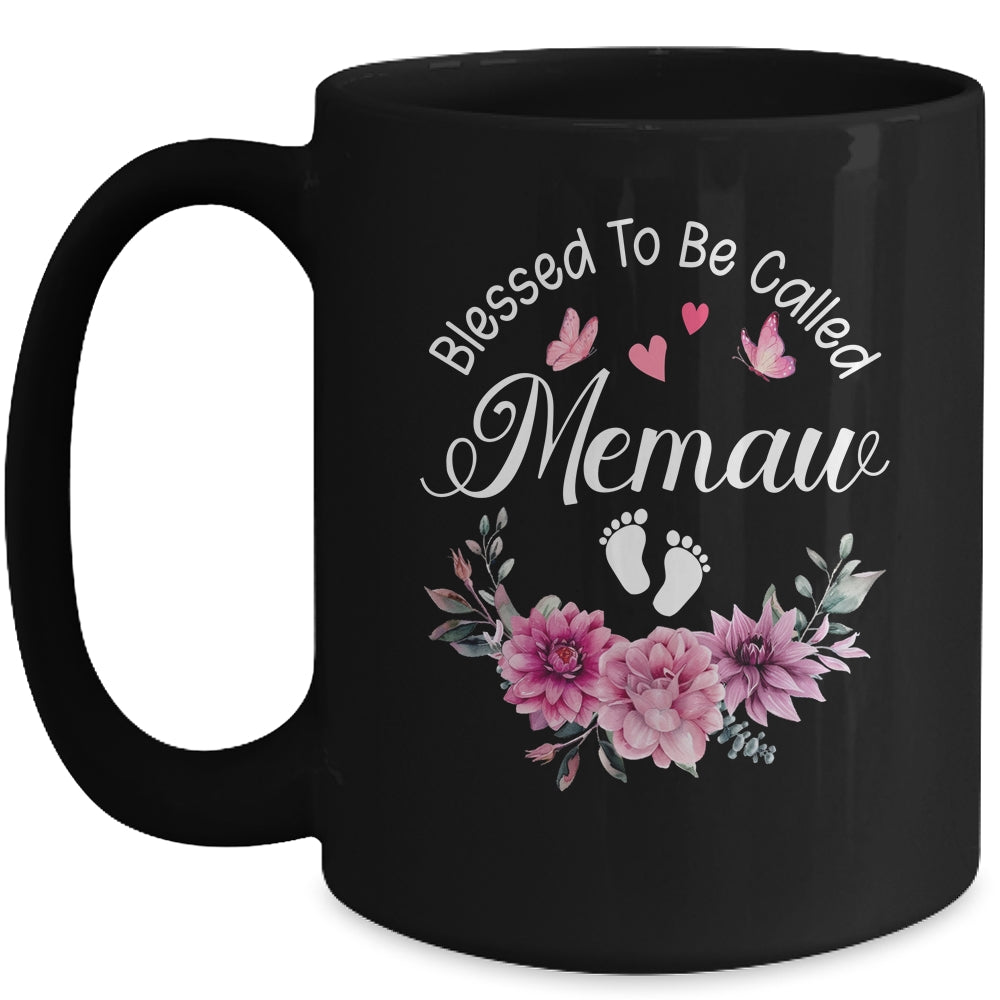 Blessed To Be Called Memaw Women Floral Decor Memaw Mug | teecentury