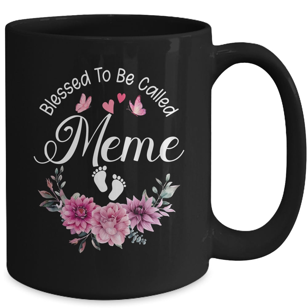 Blessed To Be Called Meme Women Floral Decor Meme Mug | teecentury