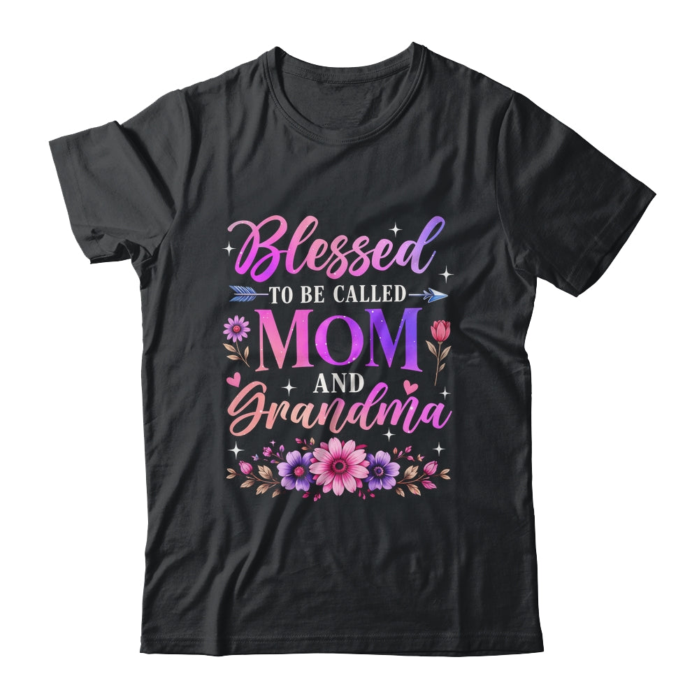 Blessed To Be Called Mom And Grandma Floral Grandmother Mom Shirt & Tank Top | teecentury