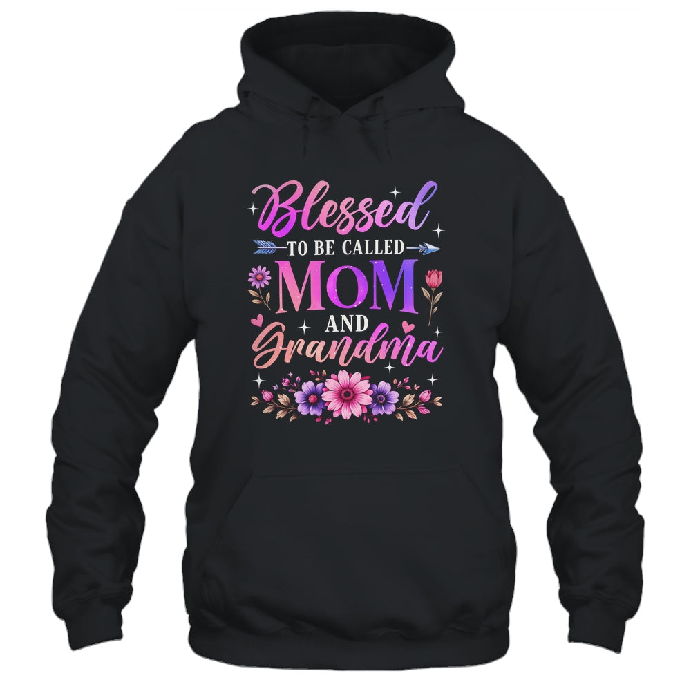 Blessed To Be Called Mom And Grandma Floral Grandmother Mom Shirt & Tank Top | teecentury