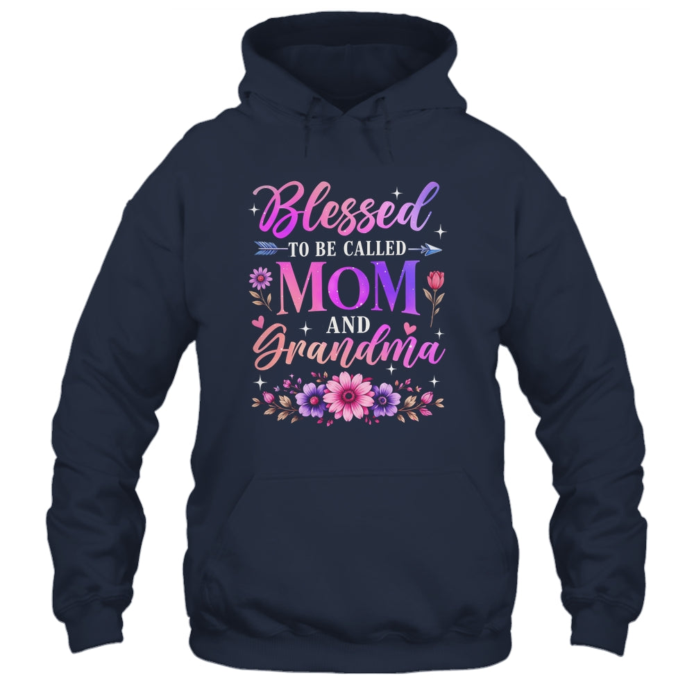 Blessed To Be Called Mom And Grandma Floral Grandmother Mom Shirt & Tank Top | teecentury