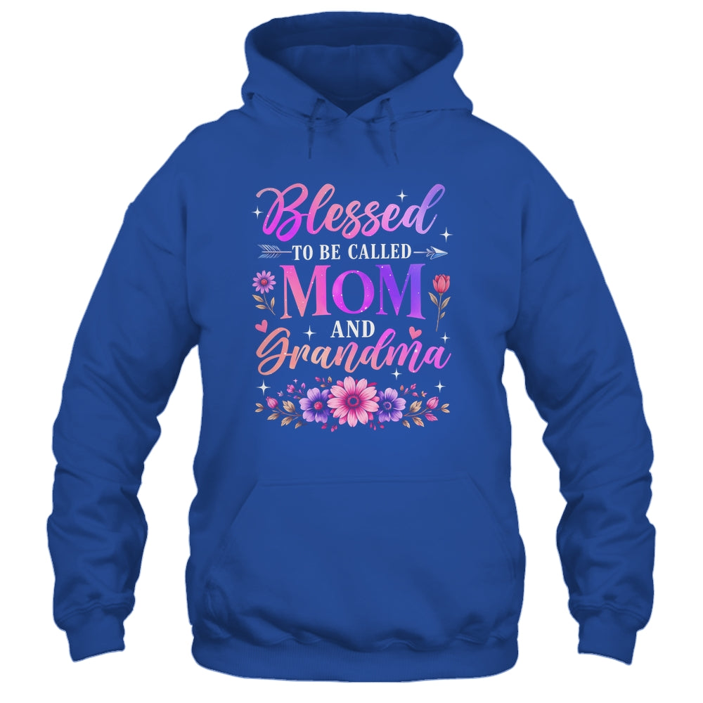 Blessed To Be Called Mom And Grandma Floral Grandmother Mom Shirt & Tank Top | teecentury