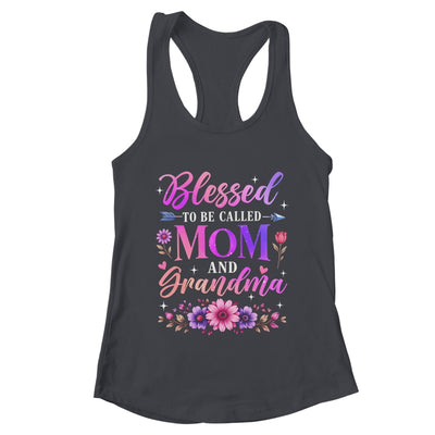 Blessed To Be Called Mom And Grandma Floral Grandmother Mom Shirt & Tank Top | teecentury
