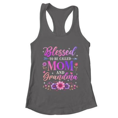 Blessed To Be Called Mom And Grandma Floral Grandmother Mom Shirt & Tank Top | teecentury