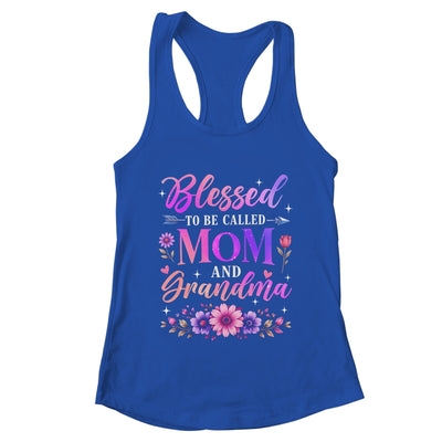 Blessed To Be Called Mom And Grandma Floral Grandmother Mom Shirt & Tank Top | teecentury