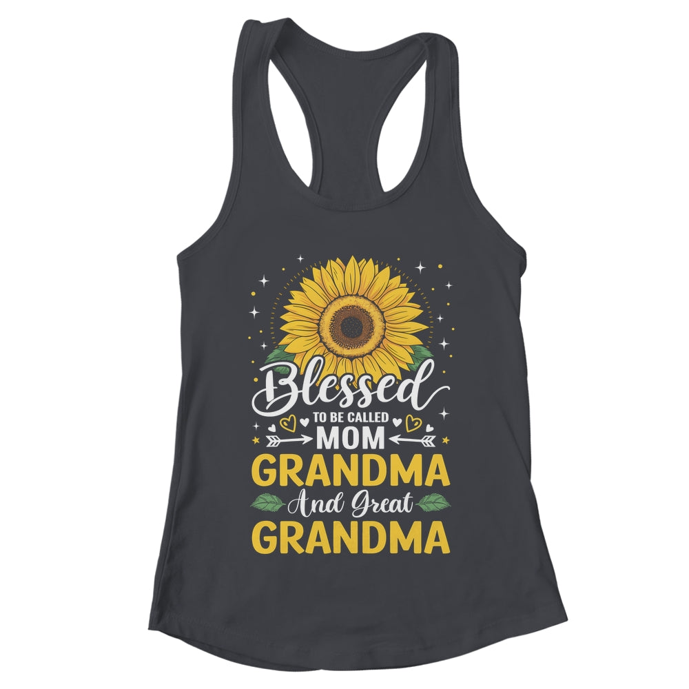 Blessed To Be Called Mom Grandma Great Grandma Mother's Day Sunflower Shirt & Tank Top | teecentury