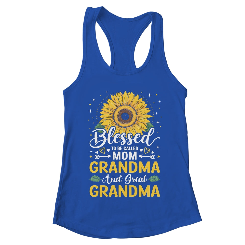 Blessed To Be Called Mom Grandma Great Grandma Mother's Day Sunflower Shirt & Tank Top | teecentury