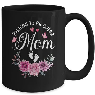 Blessed To Be Called Mom Women Floral Decor Mom Mug | teecentury