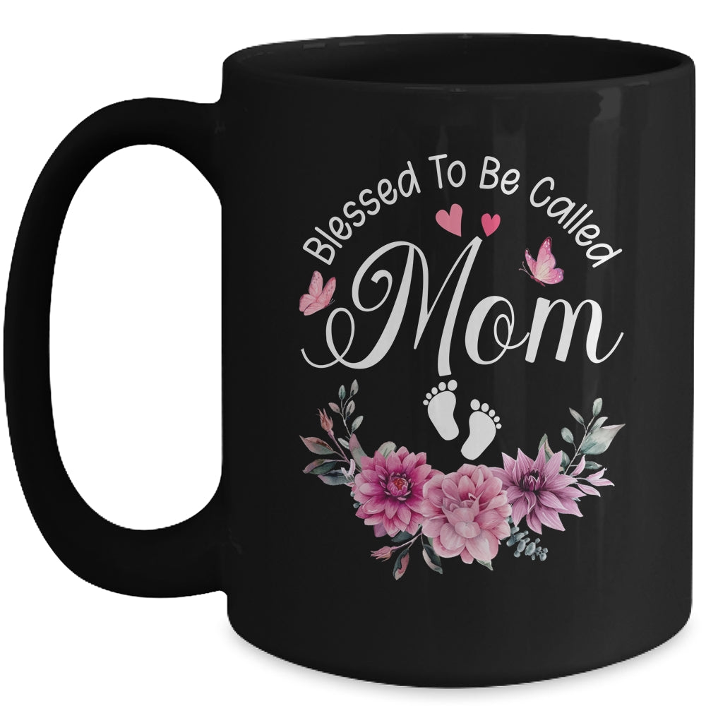 Blessed To Be Called Mom Women Floral Decor Mom Mug | teecentury