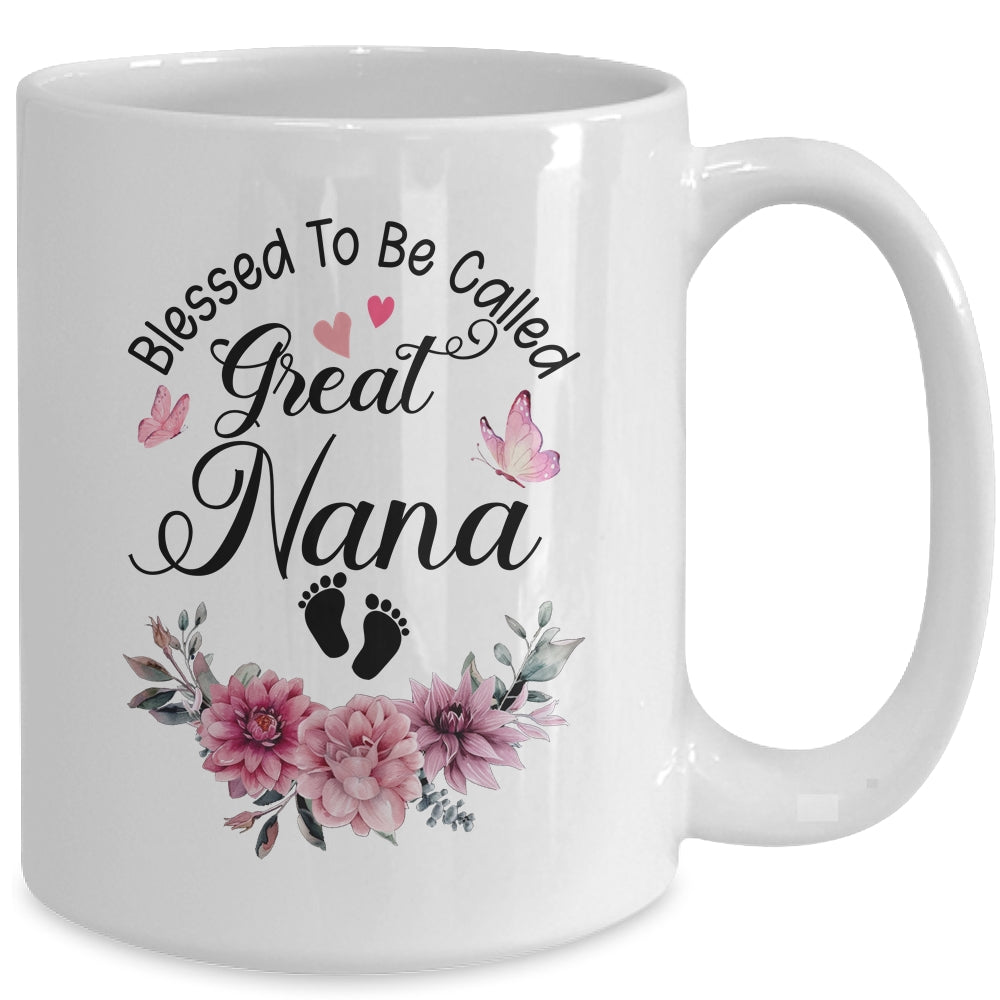 Blessed To Be Called Nana Floral Nana Mothers Day Mug | teecentury