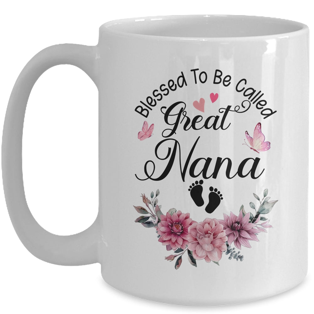 Blessed To Be Called Nana Floral Nana Mothers Day Mug | teecentury