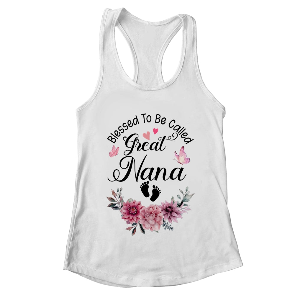 Blessed To Be Called Nana Floral Nana Mothers Day Shirt & Tank Top | teecentury