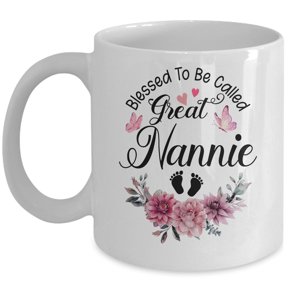 Blessed To Be Called Nannie Floral Nannie Mothers Day Mug | teecentury
