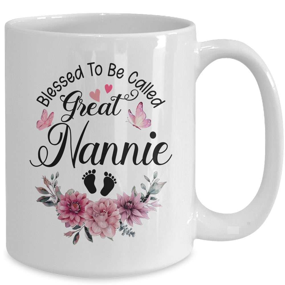Blessed To Be Called Nannie Floral Nannie Mothers Day Mug | teecentury