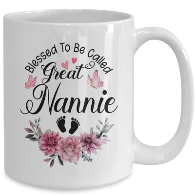 Blessed To Be Called Nannie Floral Nannie Mothers Day Mug | teecentury
