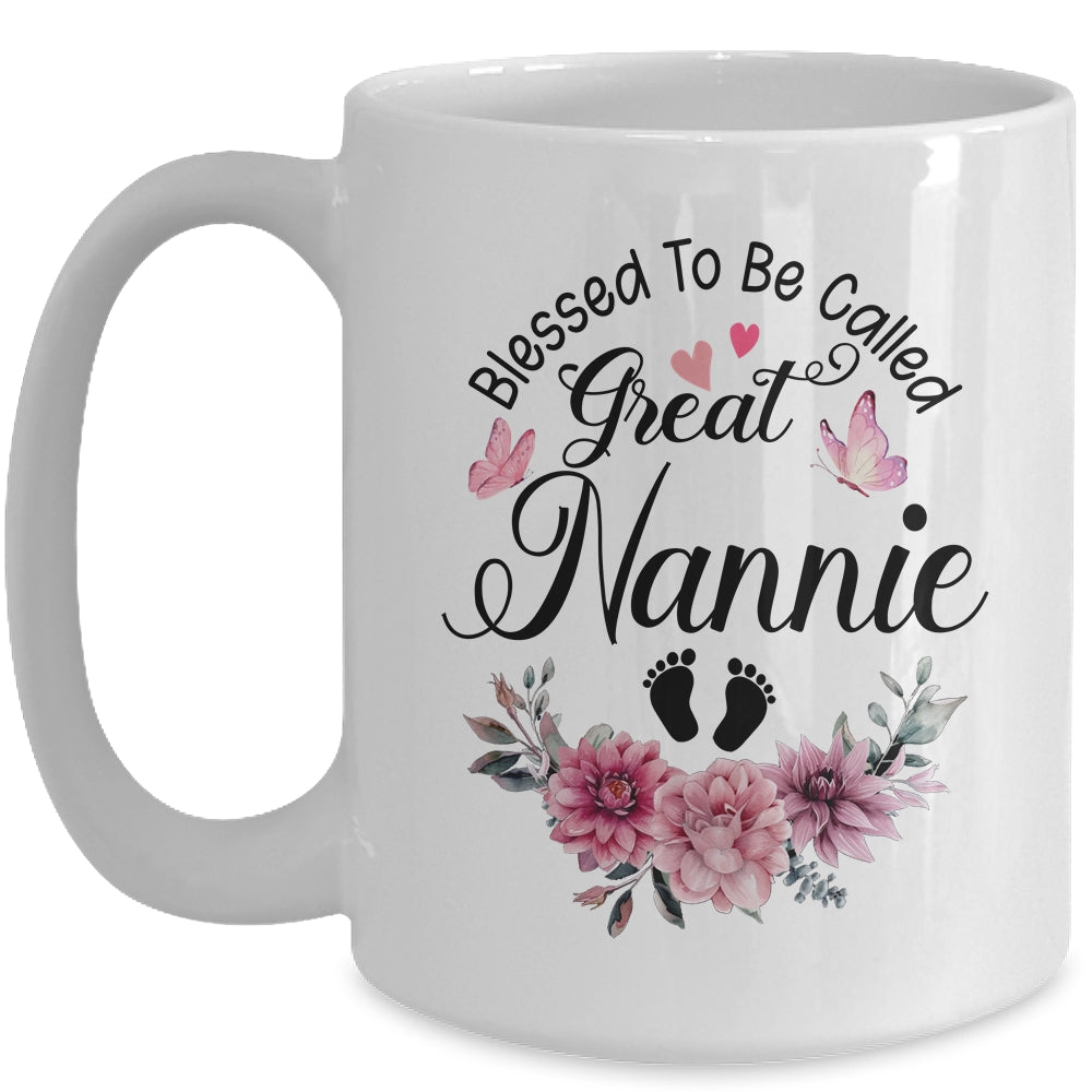 Blessed To Be Called Nannie Floral Nannie Mothers Day Mug | teecentury