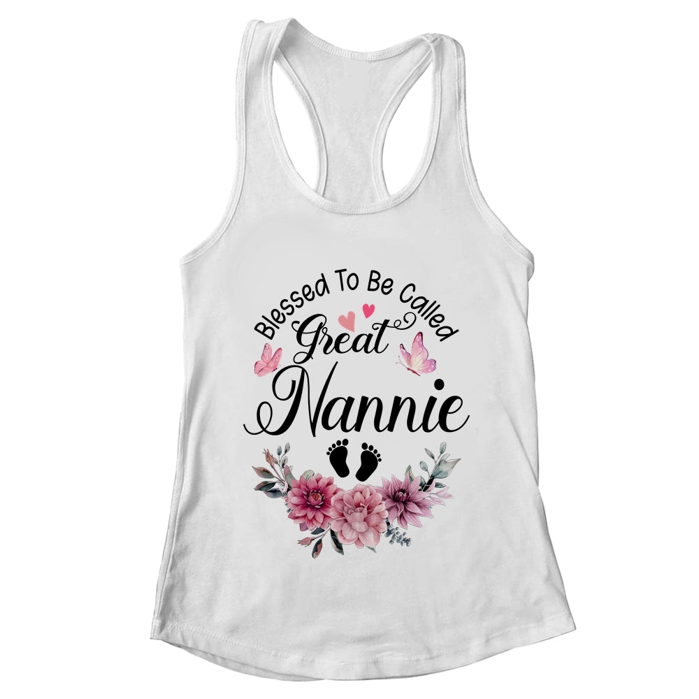 Blessed To Be Called Nannie Floral Nannie Mothers Day Shirt & Tank Top | teecentury