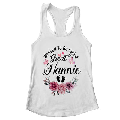 Blessed To Be Called Nannie Floral Nannie Mothers Day Shirt & Tank Top | teecentury