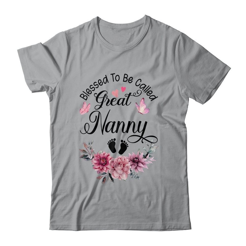 Blessed To Be Called Nanny Floral Nanny Mothers Day Shirt & Tank Top | teecentury