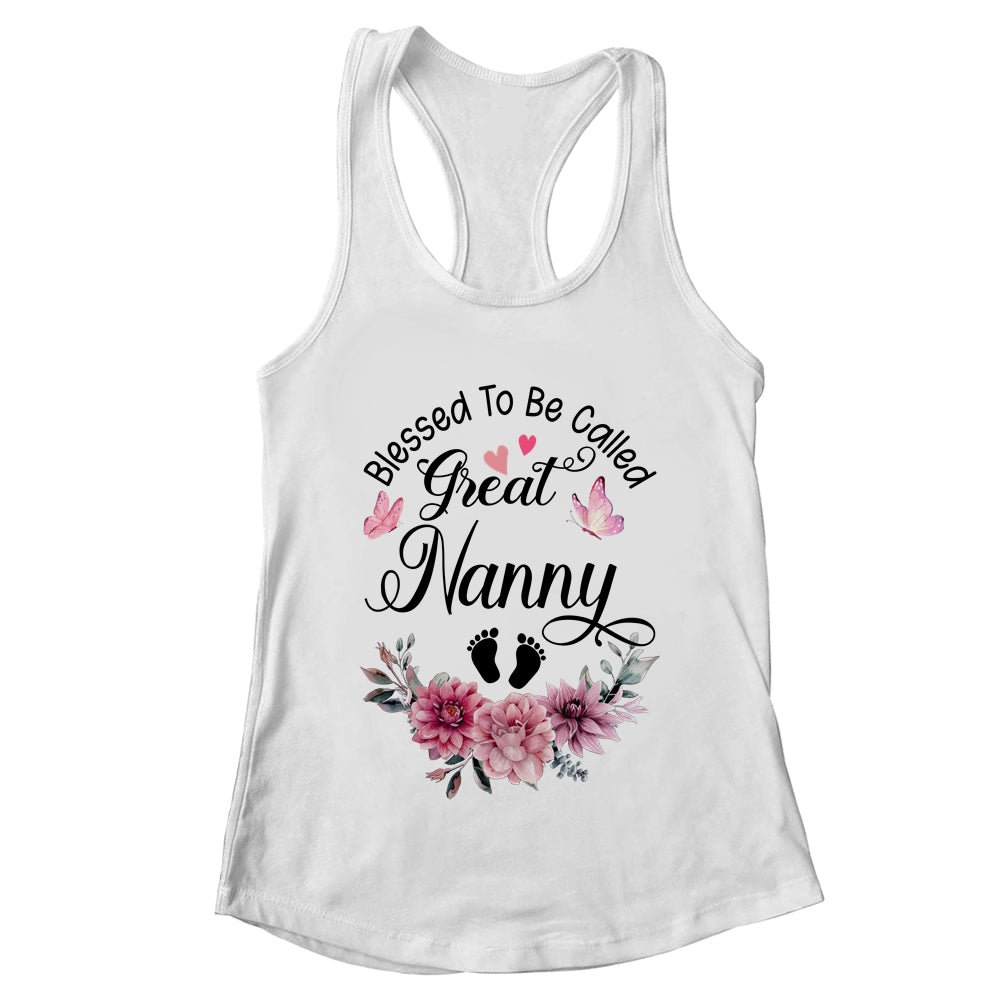 Blessed To Be Called Nanny Floral Nanny Mothers Day Shirt & Tank Top | teecentury