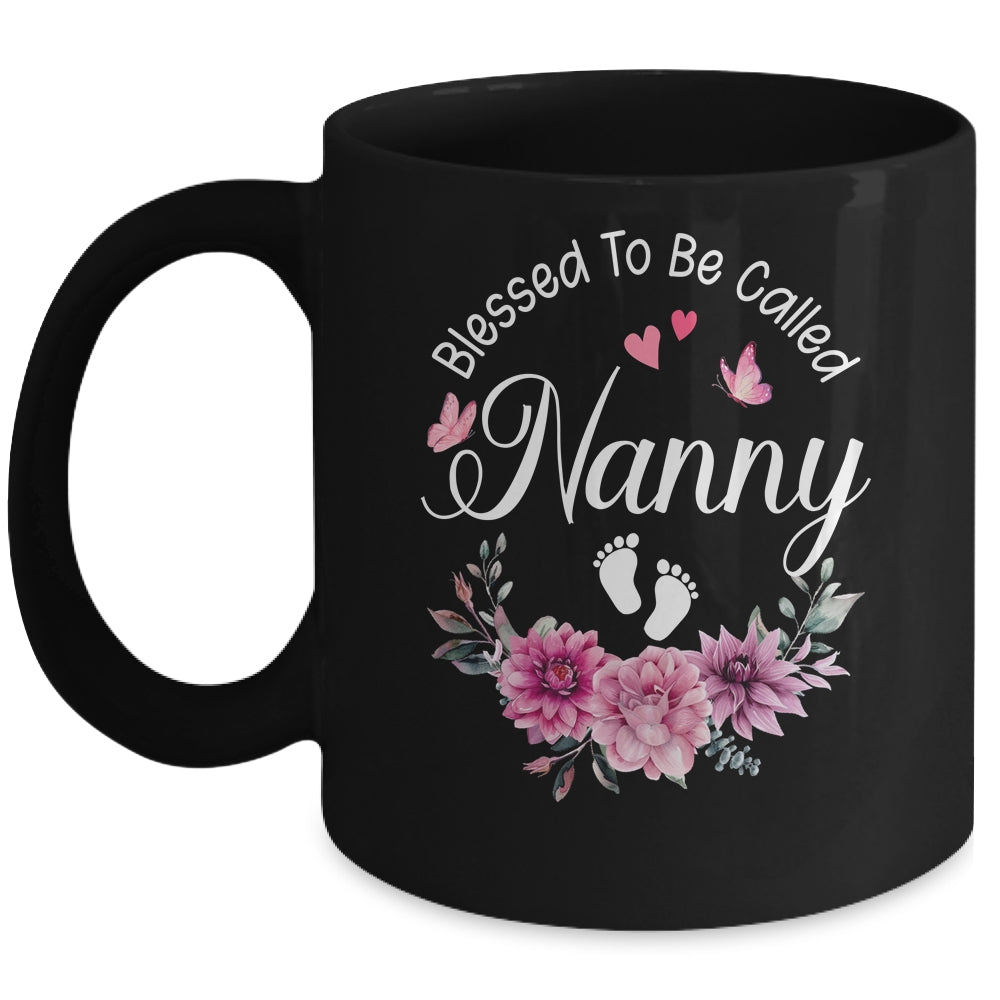 Blessed To Be Called Nanny Women Floral Decor Nanny Mug | teecentury