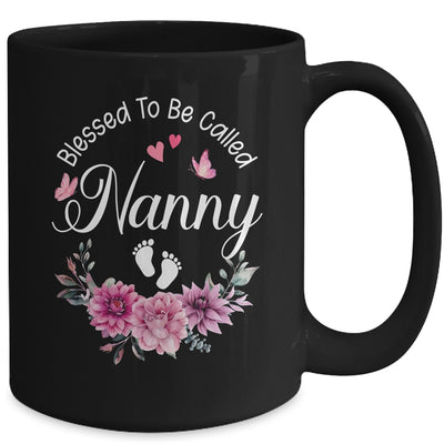 Blessed To Be Called Nanny Women Floral Decor Nanny Mug | teecentury