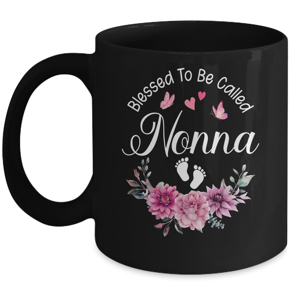 Blessed To Be Called Nonna Women Floral Decor Nonna Mug | teecentury