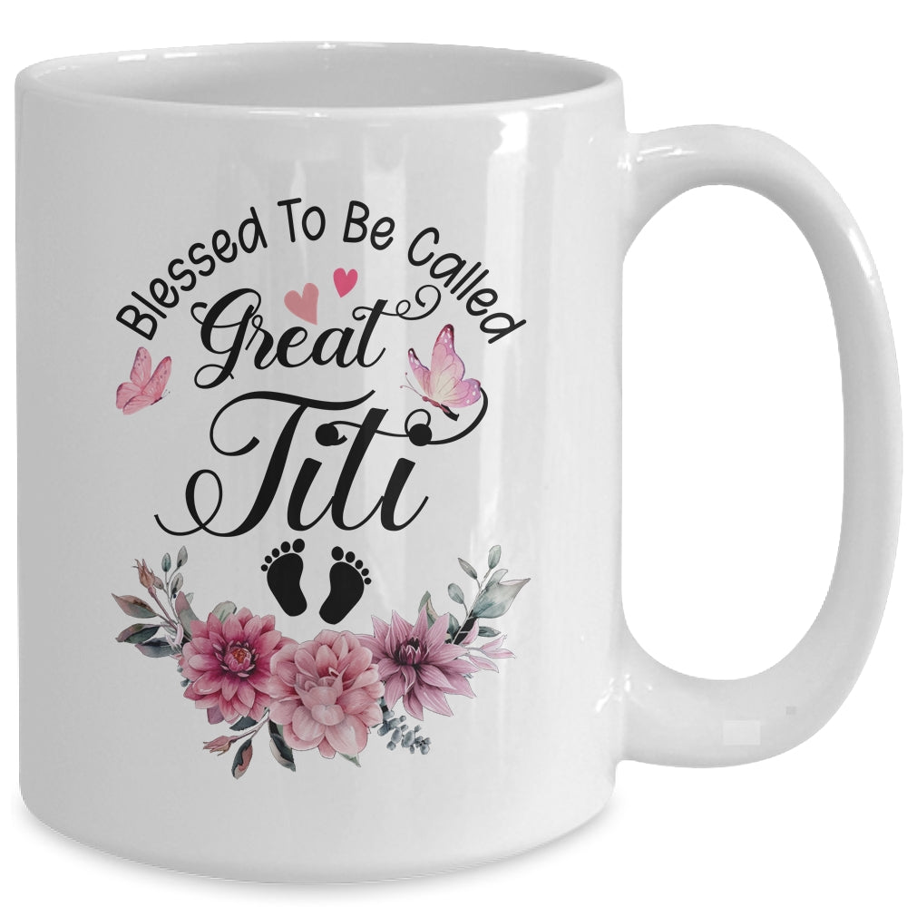 Blessed To Be Called Titi Floral Titi Mothers Day Mug | teecentury