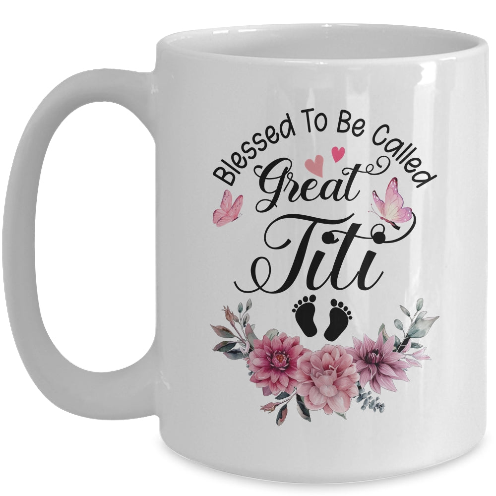 Blessed To Be Called Titi Floral Titi Mothers Day Mug | teecentury