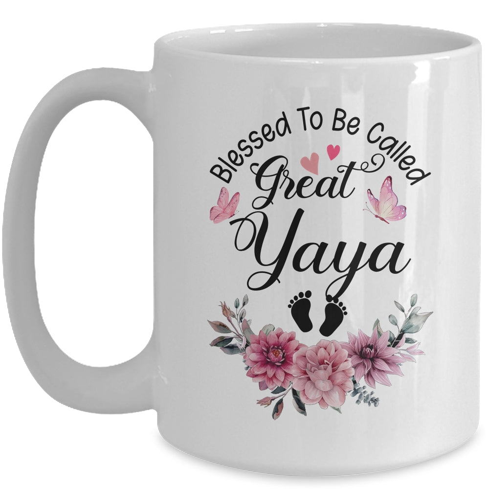 Blessed To Be Called Yaya Floral Yaya Mothers Day Mug | teecentury