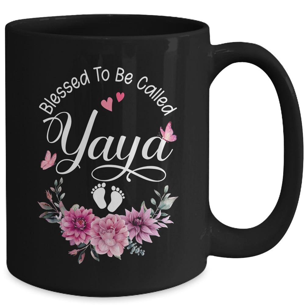 Blessed To Be Called Yaya Women Floral Decor Yaya Mug | teecentury