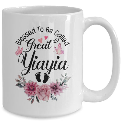 Blessed To Be Called Yiayia Floral Yiayia Mothers Day Mug | teecentury