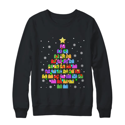 Block Brick Building Tree Christmas Xmas Master Builder Kids Shirt & Sweatshirt | teecentury