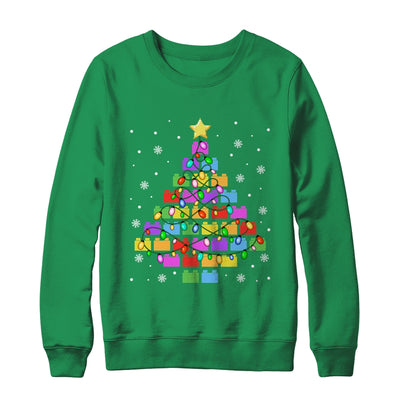 Block Brick Building Tree Christmas Xmas Master Builder Kids Shirt & Sweatshirt | teecentury