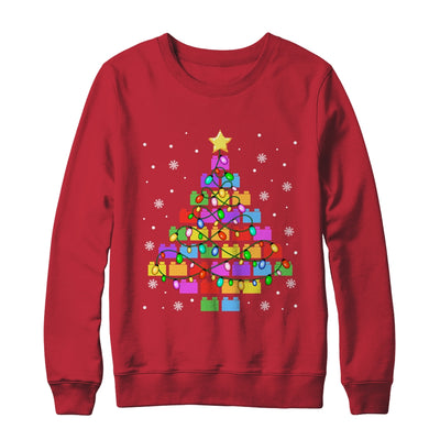 Block Brick Building Tree Christmas Xmas Master Builder Kids Shirt & Sweatshirt | teecentury