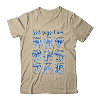 Blue Bow God Say I Am Christian Girl Women Bible Verse Jesus Shirt & Hoodie | teecentury