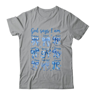 Blue Bow God Say I Am Christian Girl Women Bible Verse Jesus Shirt & Hoodie | teecentury
